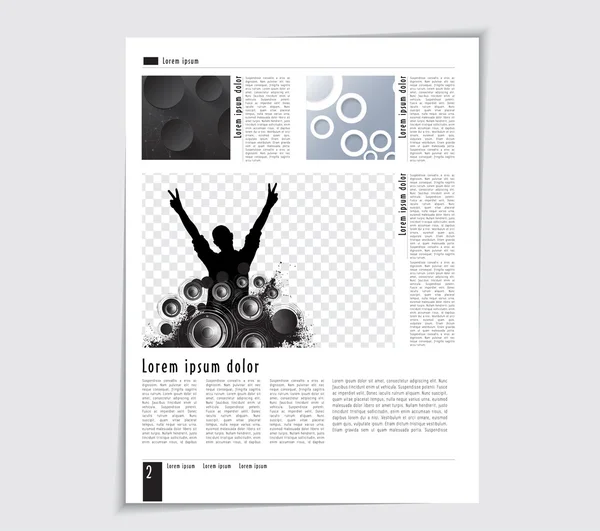 Layout de revista com design de música —  Vetores de Stock