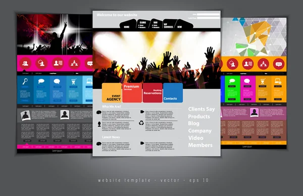 Modelli di siti web con design musicale — Vettoriale Stock