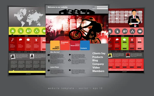 ビジネスやスポーツのウェブサイトのテンプレート — ストックベクタ