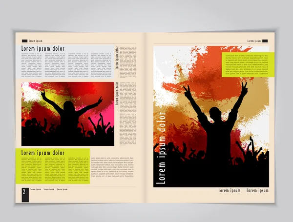 Revista de música Template — Vector de stock