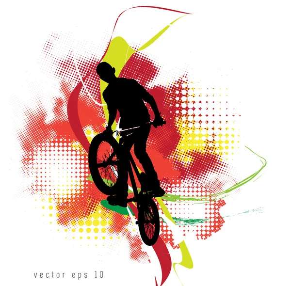 Ciclista BMX — Vector de stock