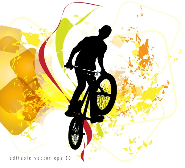 Ciclista BMX — Vector de stock