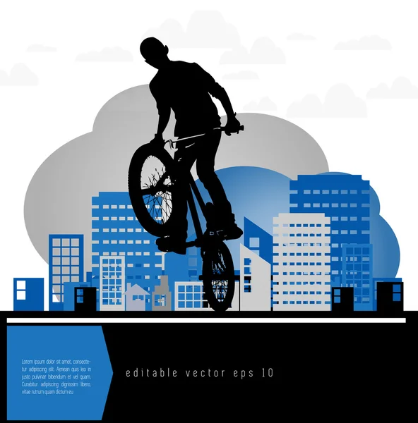 BMX cyklist illustration — Stock vektor