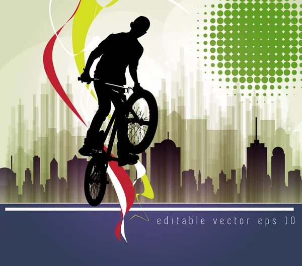 Extreme bicyclist — Stock Vector