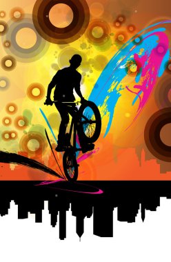 BMX bisikletçi performans stunt