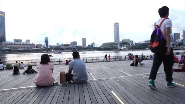 Singapore skyline van de stad — Stockvideo