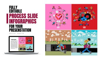 Modern bilgi grafiklerinin vektör çizimleri. Web sitesinde, şirket raporunda veya sunumunda kullan