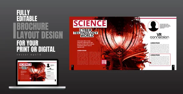 Folleto Ebook Maqueta Presentación Con Tema Tecnología Listo Para Uso — Archivo Imágenes Vectoriales