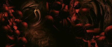 Soyut teknoloji iletişim konseptinin 3 boyutlu çizimi. Grafiksel soyut arkaplan