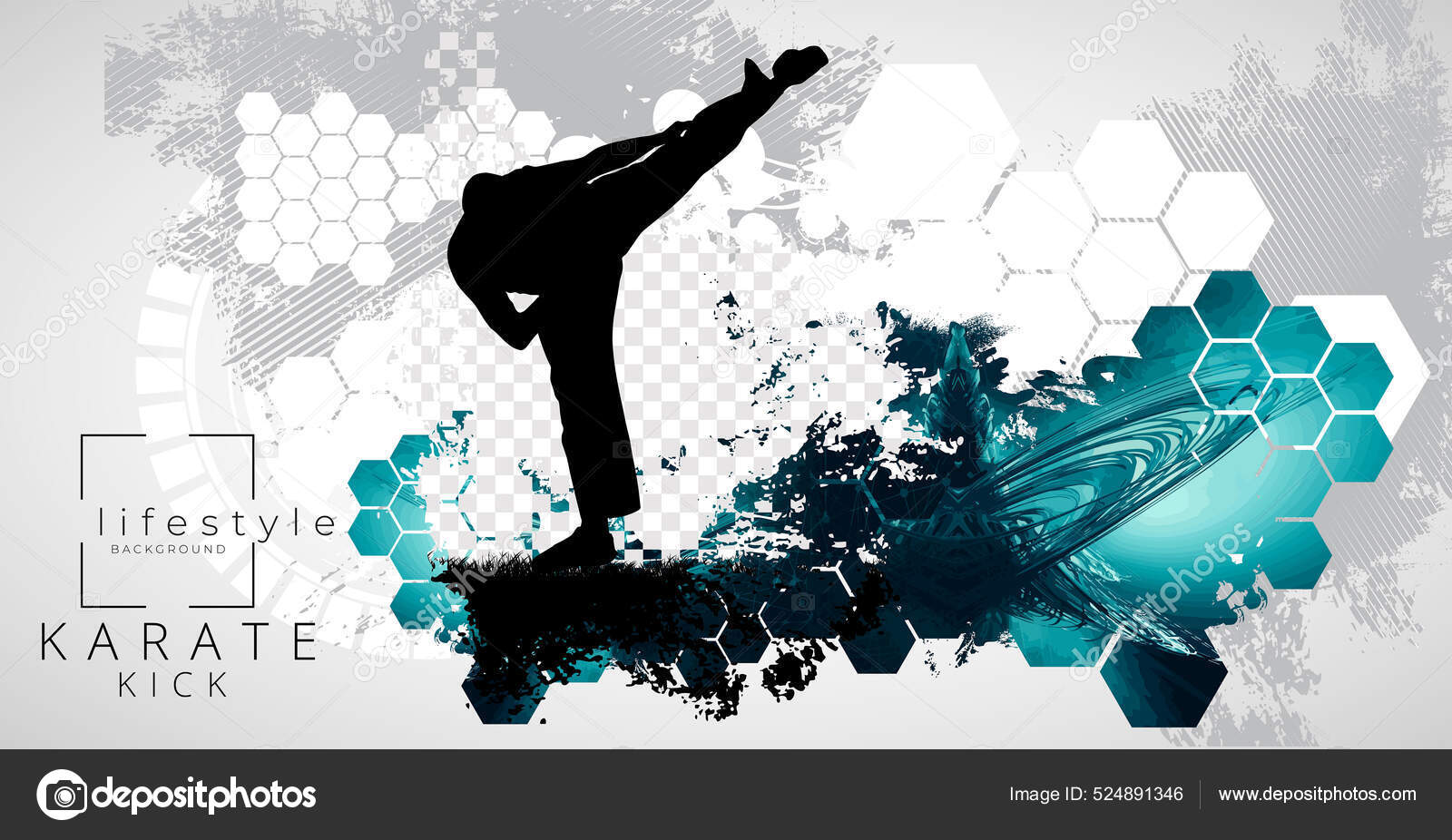 Young Male Karate Warrior Sport Background Ready Poster Banner Vector Stock  Vector Image by ©zeber2010 #524891346