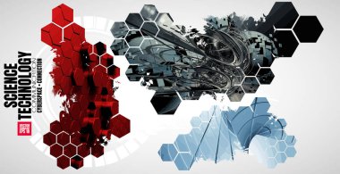 Gelecekçi teknoloji tarzı. Pankart veya poster için teknoloji arkaplanı