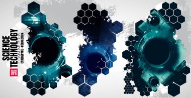 Gelecekçi teknoloji tarzı. Pankart veya poster için teknoloji arkaplanı