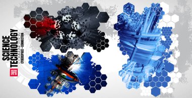 Gelecekçi teknoloji tarzı. Pankart veya poster için teknoloji arkaplanı