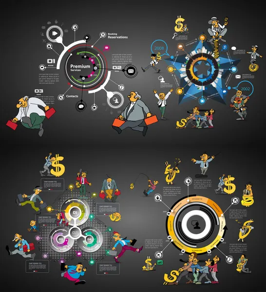 Infografik Elemente Für Digitale Unternehmensbroschüren Vector Geschäftskonzept — Stockvektor