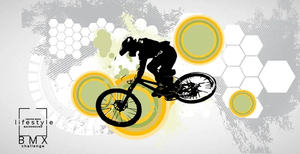 Jeune Homme Actif Faisant Des Tours Sur Vélo Concept Sport — Image vectorielle