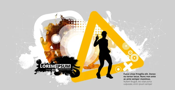 Muž Jogging Podporu Dobrého Zdraví Sportovní Pozadí Připravené Pro Plakát — Stockový vektor