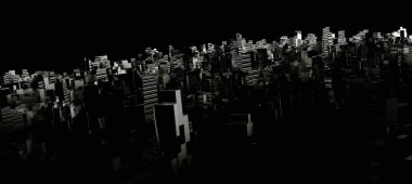 Bilim teknolojisi konseptinin 3 boyutlu illüstrasyonu. İletişim ağı