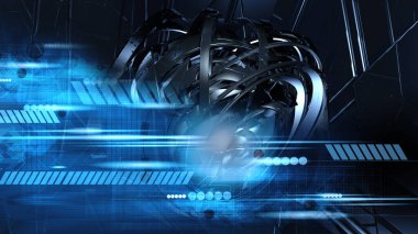 3d illustration of science technology concept