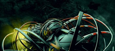 3d illustration of science technology concept