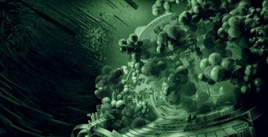 3d illustration of science technology concept