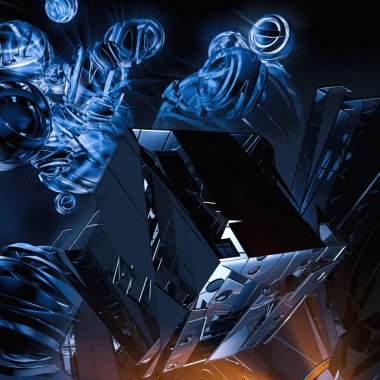 soyut teknoloji kavramı arka plan 3D render