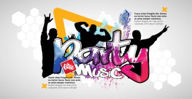 İnternet afişleri, sosyal medya afişleri, web sitelerinin başlıkları, vektör illüstrasyonu için müzik etkinliği kavramı