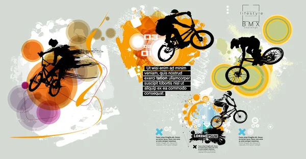 Bmx Piloto Fundo Abstrato Vetor Esporte — Vetor de Stock