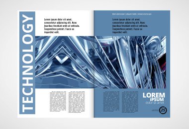 Kullanıma hazır teknoloji konulu broşür, kitap veya sunum modeli, 3d gösterimi düzenlenmesi kolay