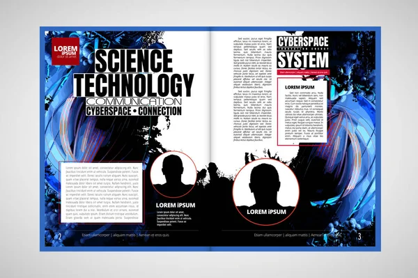 Science Magazine Rendering Technology Concept Easy Editable — Stock Vector