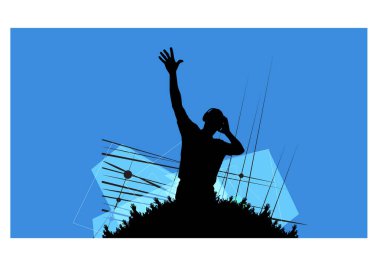 Gece hayatı ve müzik festivali konsepti. Vektör illüstrasyonu afiş veya poster için hazır