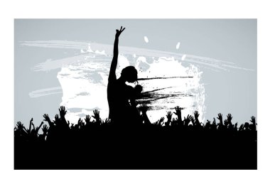 İnternet afişleri, sosyal medya afişleri, web sitelerinin başlıkları, vektör illüstrasyonu için müzik etkinliği kavramı