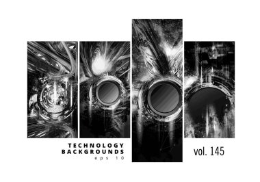 Gelecekçi teknoloji tarzı. İş teknolojisi sunumları için zarif bir arkaplan, vektör