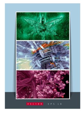 Teknoloji afişleri seti, düzenlenmesi kolay vektör