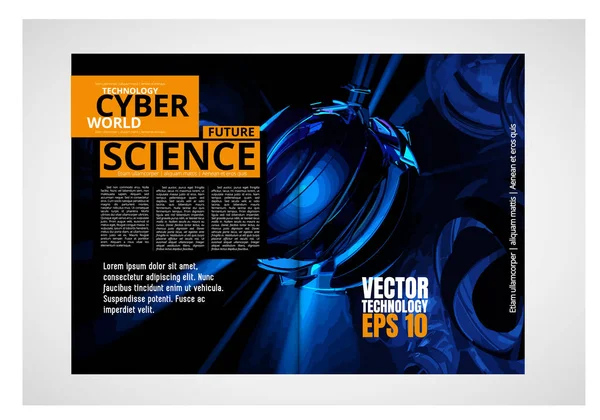 Indeling Met Abstract Technologieconcept Klaar Voor Brochure Jaarverslag Tijdschrift Vector — Stockvector