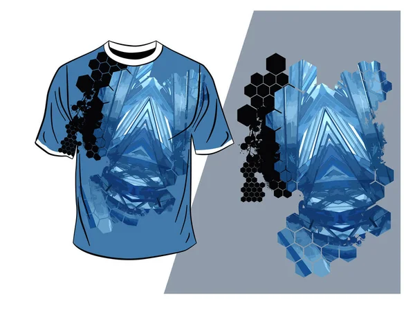 采用抽象技术概念的矢量T恤衫设计 — 图库矢量图片