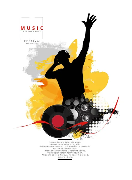 Nachtleven Muziekfestival Concept Illustratie Met Illustratie Klaar Voor Banner Poster — Stockvector