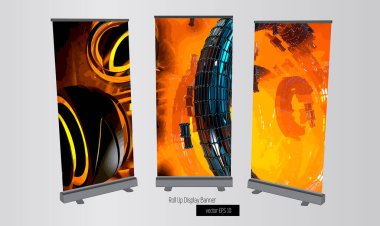 Profesyonel işletmeler pankart dizayn eder. Düzenlemesi kolay vektör