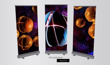 Profesyonel işletmeler pankart dizayn eder. Düzenlemesi kolay vektör