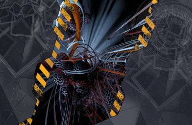 Bilim teknolojisi kavramının taşıyıcısı. Web sayfası afişi veya sunumu için arkaplan hazır