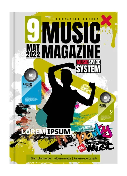 Beeldhouwkunst Muziek Cover Magazine Indeling Illustratie Moderne Achtergrond — Stockvector