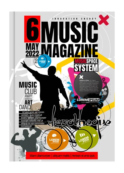 Beeldhouwkunst Muziek Cover Magazine Indeling Illustratie Moderne Achtergrond — Stockvector