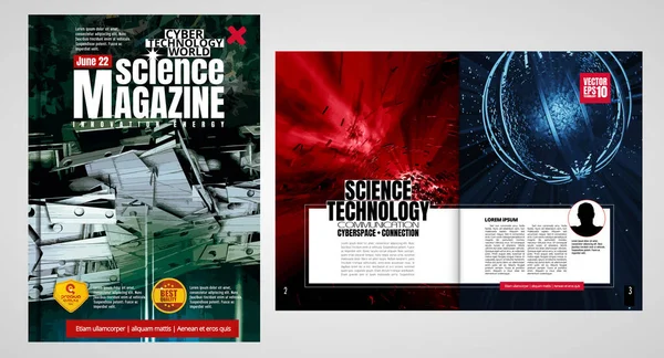 Broschüre Design Template Vektor Abstraktes Technologie Coverbuch Oder Magazin Grundriss — Stockvektor