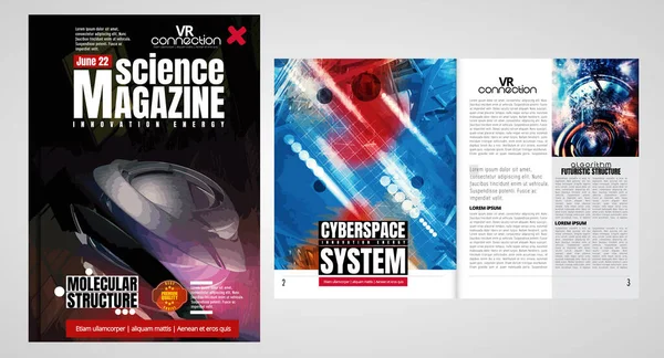 Brochure Ontwerp Template Vector Abstracte Technologie Omslag Boek Tijdschrift Indeling — Stockvector