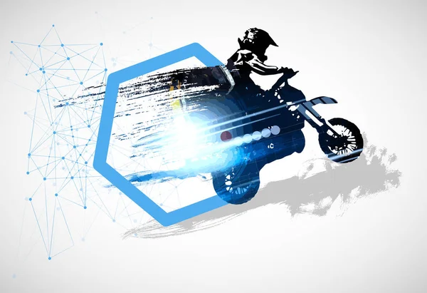Мотоцикл Гонки Экстремальных Видах Спорта Векторная Иллюстрация — стоковый вектор