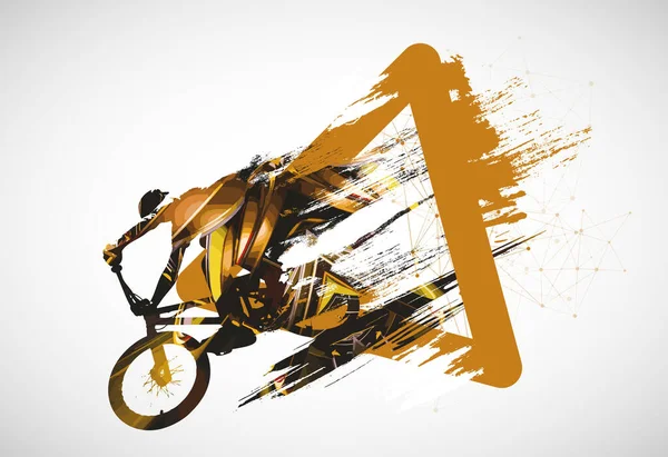Bmx Rider Abstract Background Sport Vector — Stock Vector