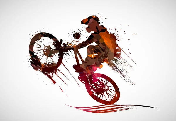 Bmx Rider Abstrakcyjnym Tle Wektor Sportu — Wektor stockowy