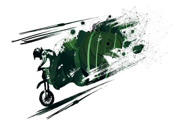 バイクに乗る男 極端なスポーツレース ベクトルイラスト — ストックベクタ