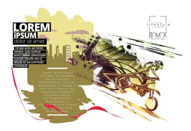 Motosiklet süren adam, ekstrem spor yarışları, vektör çizimleri.