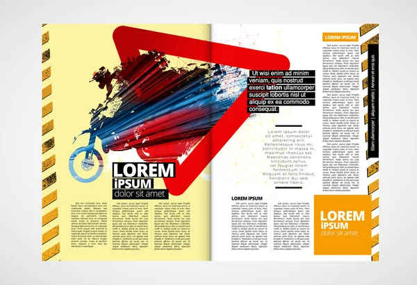 Druk Czasopisma Lub Book Tematem Sportowym Tle Łatwy Edycji Wektor — Wektor stockowy