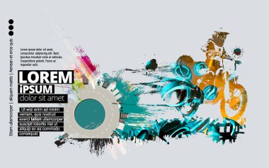 İnternet afişleri, sosyal medya afişleri, web siteleri başlıkları, vektör illüstrasyonları için aktif genç adamla spor geçmişi